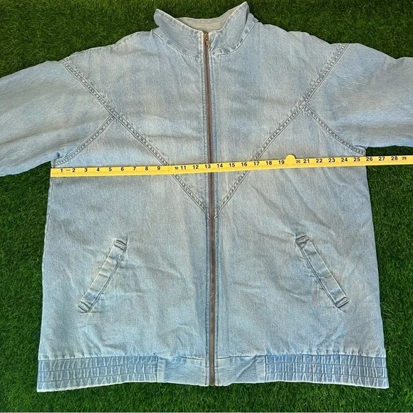 VTG Embroidered Blair Denim Quilted Lined Floral Flower Blue Jacket Womens XL - Picture 14 of 15